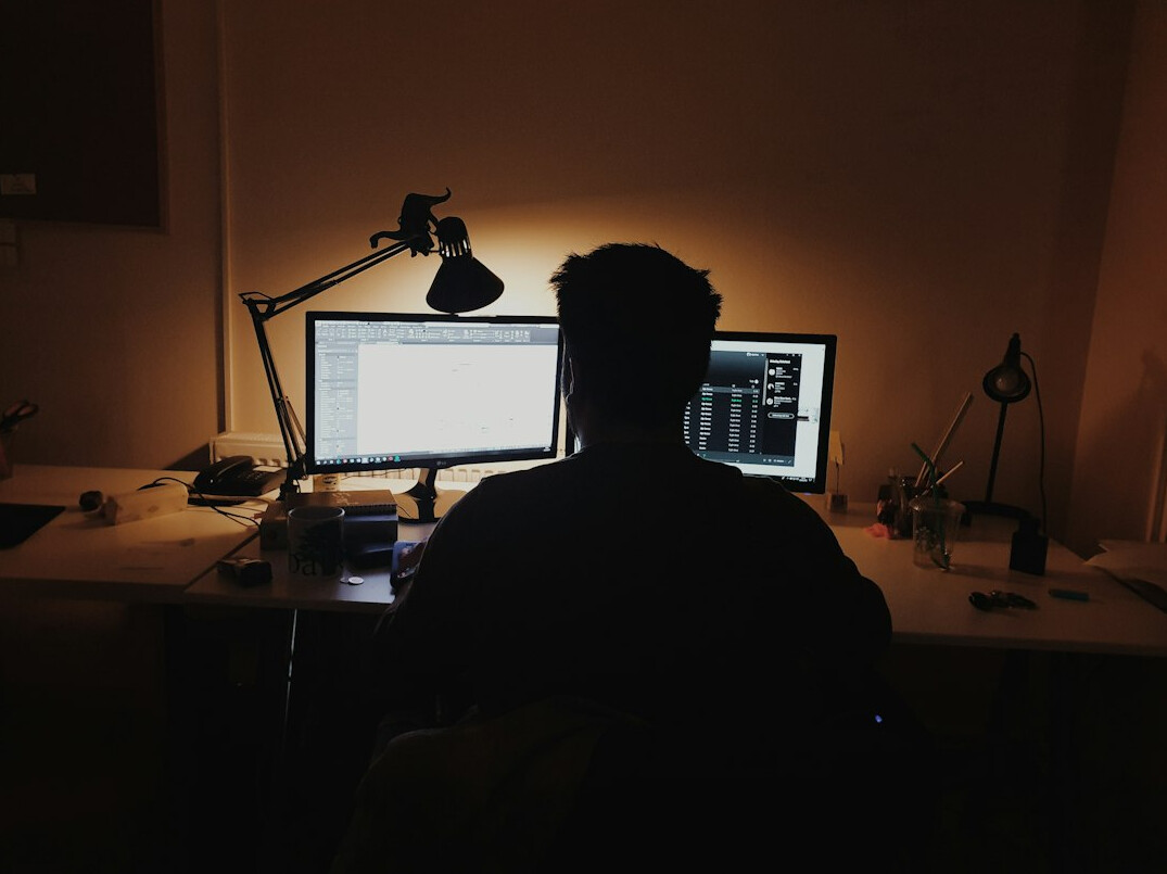 mystery writer at desk
