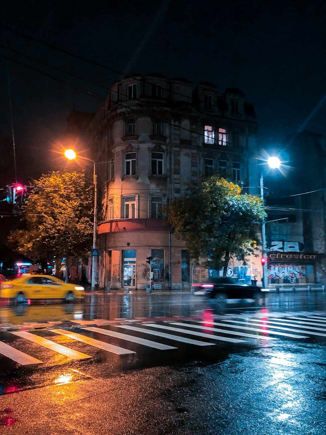 rainy night street